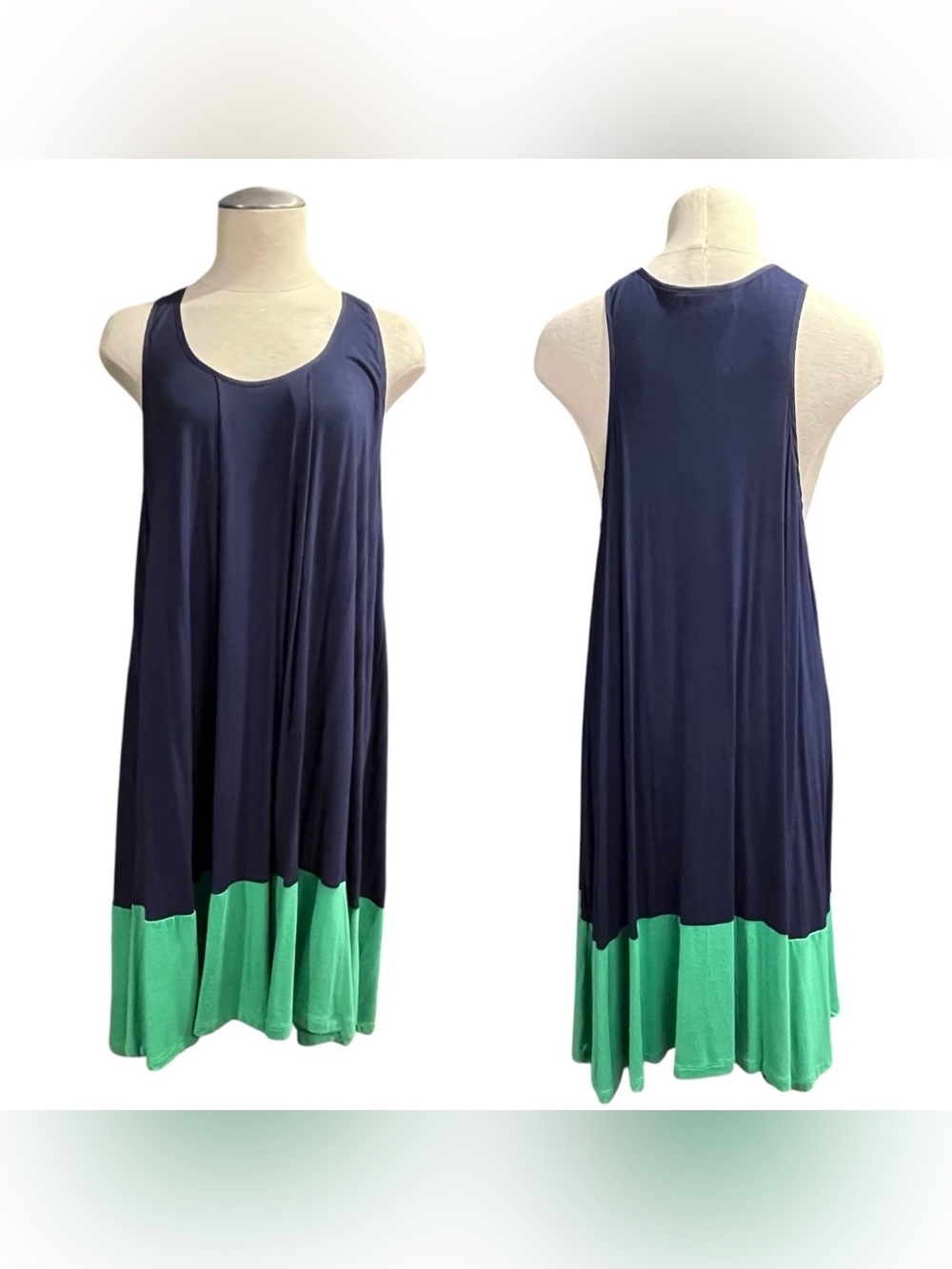 Vintage Webster x Target Women's Colorblock Midi Retro Beach Dress - Navy Green